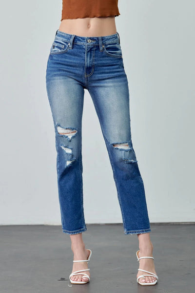 Norrine High Rise Slim Straight Jean